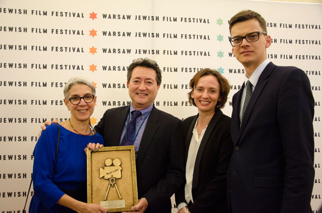 L to R: Helise Lieberman, Director, Taube Center for the Renewal of Jewish Life in Poland; Cellin Gluck, Director, Persona Non Grata; Magdalena Makarczuk, Co-Director, Warsaw Jewish Film Festival; Ignacy Straczek, Publicity Coordinator, POLIN Museum of the History of Polish Jews.