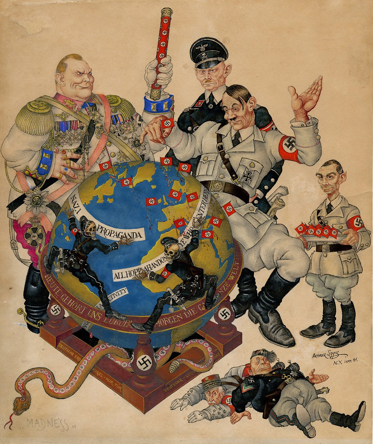 Madness,” New York, 1941 (ARTHUR SZYK/COURTESY THE MAGNES COLLECTION)
