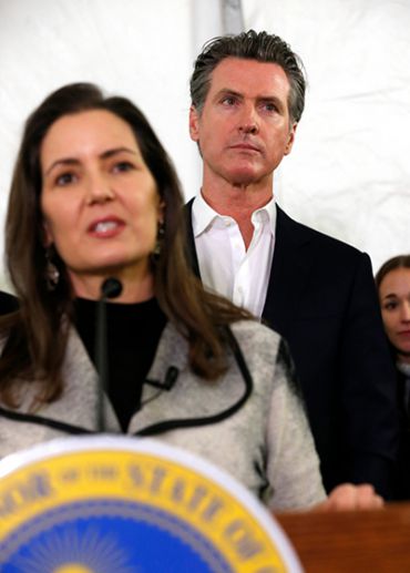 Mayor Libby Schaff and Governor Gavin Newsom