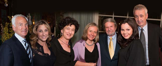 L to R: Jeffrey Farber, Chief Executive Officer, Koret Foundation; Dianne Taube, Vice-Chair, Taube Philanthropies; Shana Penn, Executive Director, Taube Philanthropies; Hon. Joanna Kozińska-Frybes, Consul General of the Republic of Poland in Los Angeles; Tad Taube, Chairman, Taube Philanthropies; Aleksandra Kurzak, Polish National Opera soprano; and Waldemar Dąbrowski; at a reception honoring Mr. Dąbrowski in the home of Ann and Gordon Getty, San Francisco.