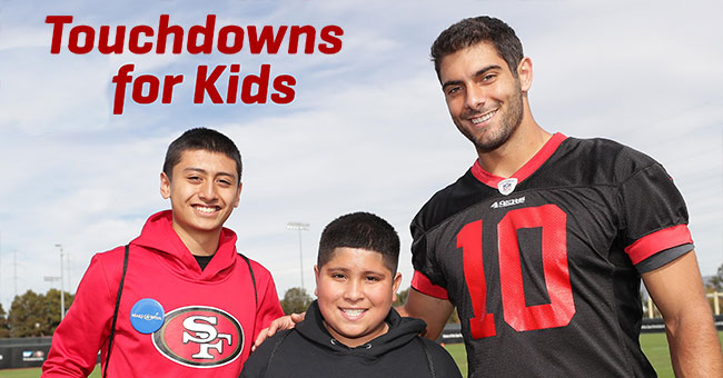 Touchdowns for Kids Program 2018 Season Celebrates the 49ers Success on the Field with Charitable Contributions off the Field